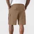 thumbnail image 6 of Fengqque Cargo Shorts for Men Elastic Waist Drawstring Quick-dry Plus Size Summer Shorts with Pockets Brown XXL(XXL), 6 of 9