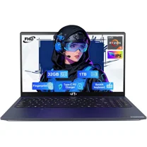 NIMO 15.6" FHD-Business-Laptop, 32GB RAM 1TB SSD AMD Ryzen 5(Beat i3-1215U 3500U, 4 Cores Up to 3.7GHz) 65W Type-C Fingerprint Backlit Keyboard IPS-Computer, Wi-Fi 5 BT5.2 Numpad Win 11,Blue