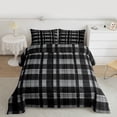 thumbnail image 2 of Homewish Vintage Plaid Pattern Bedding Comforter Set,Geometric Checkered Grid Twin Comforter Sets,Gray Black Bedding Set For Girls Boys,Luxury Bedroom Decor Reversible,2 Pieces, 2 of 8