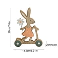 thumbnail image 3 of Kumdkd Wooden Easter Bunny Figurine Ornament, 4.72x1.97x11.81in, Cute Bunny with Basket Animal Statue, Hand-Painted Home Decor, Shelf & Tabletop Decoration, Spring & Holiday Gift, 3 of 7