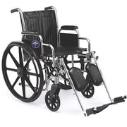 Medline Extra Wide 20" Wheelchair, Elevating Legs, Desk Length Arms