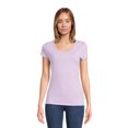 thumbnail image 2 of No Boundaries Scoop Neck Tee with Short Sleeves, 1 or 3-Pack, Women’s, 2 of 5