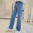 thumbnail image 6 of Ketyyh-chn99 Teen Jeans Baggy Jeans for Woman Denim Pants High Waisted Wide Leg Trousers Y2k Streetwear Size for 5-6 Years,Blue, 6 of 9