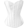 thumbnail image 1 of Corset Bustier en Satin Noir Aguichant Fort à Lacets - Aussi Blanc & Rouge, 1 of 5
