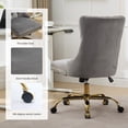 thumbnail image 5 of Upholstered Tufted Office Chair with Golden Metal Base, Adjustable Desk Chair Swivel Office Chair Armless Office Chair for Bedroom Livingroom Game Study Makeup Chair, 5 of 8