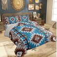 thumbnail image 3 of Manfei Hippie Geometric Aztec Bedding Comforter Set, Tribal Western Bohemian Twin Comforter Sets, Mandala Theme Reversible Bedding Set, Lightweight Room Decor, 2pcs, 3 of 8