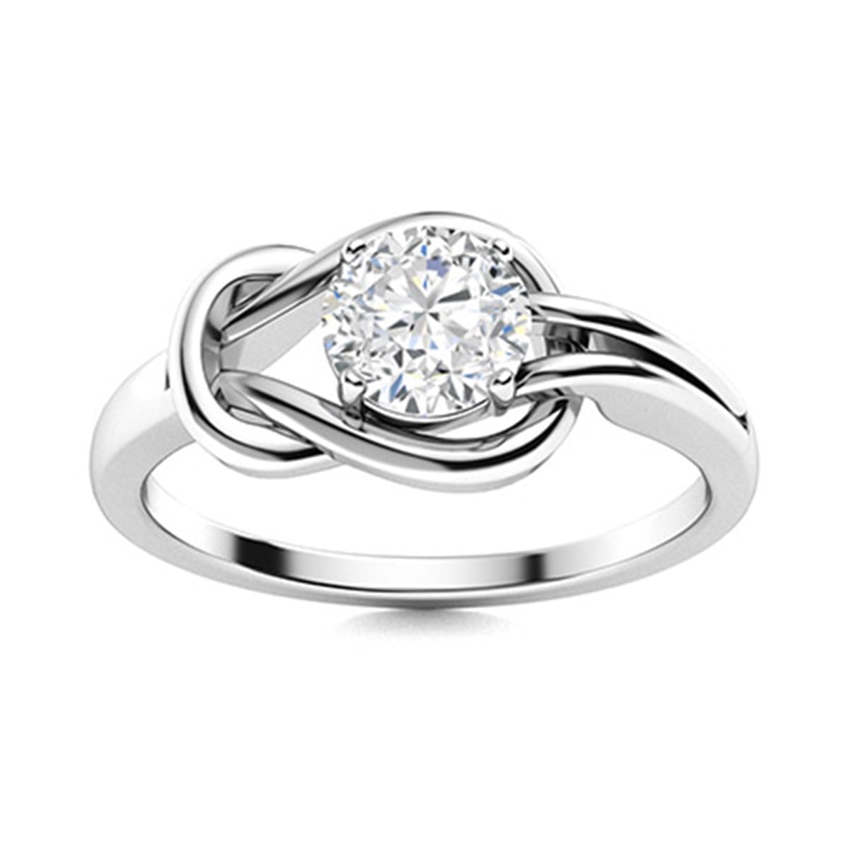 AVDAN 5mm Round Moissanite Diamond Infinity Love Knot 925 Sterling Silver Women Wedding Ring