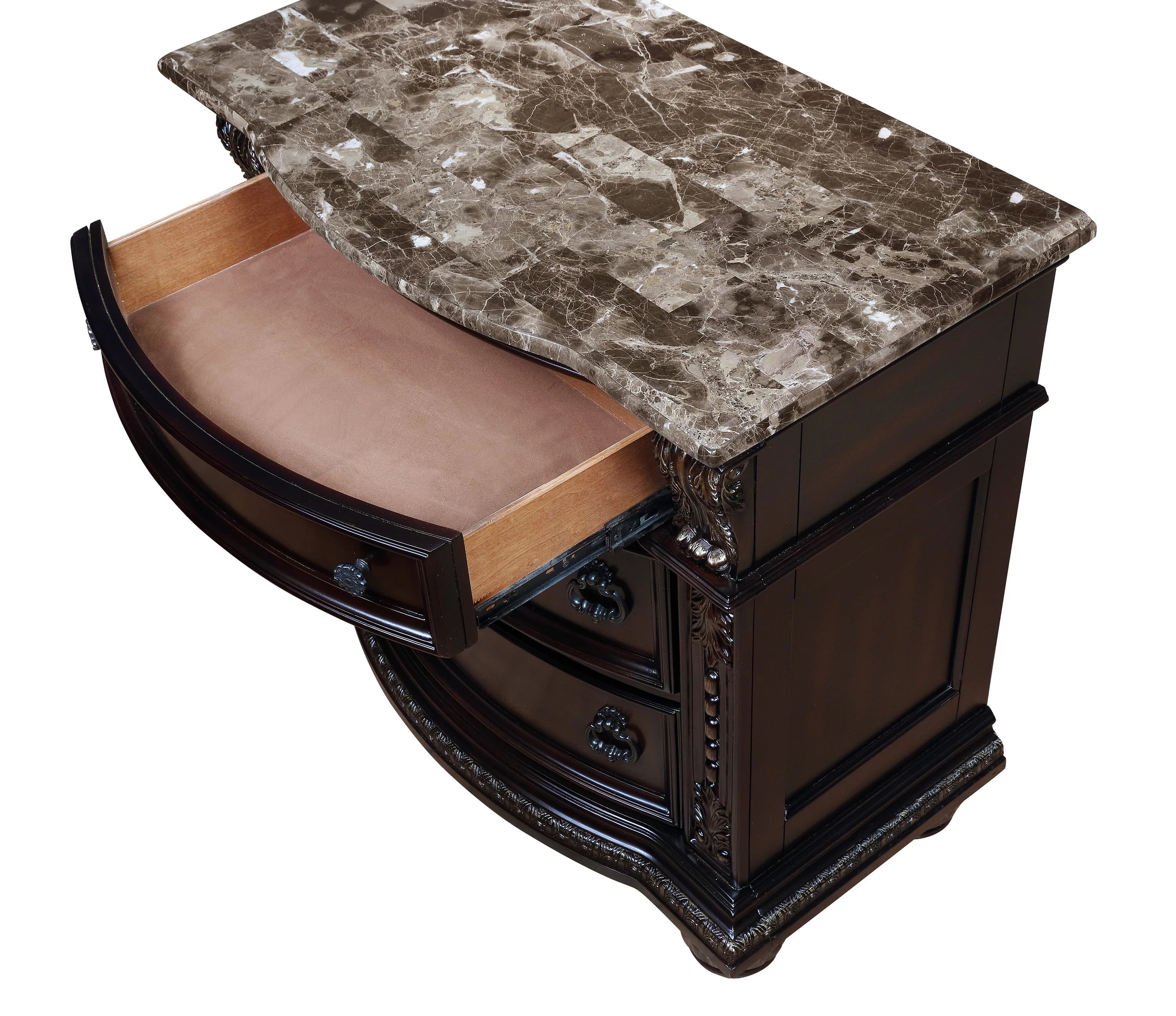Marble top king size bedroom sales set
