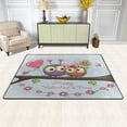 thumbnail image 2 of Dreamtimes Cute Owls on Branch Non-Slip Area Rug 72"x48", Happy Valentine's Day Soft Non Slip Washable Floor Mats for Indoor Front Porch,Living Room, Bedroom,Kitchen, 2 of 5