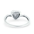 thumbnail image 3 of Simulated Cubic Zirconia Size-5 Halo Heart Art Deco Wedding Bridal Ring 925 Sterling Silver, 3 of 7