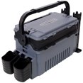 thumbnail image 4 of Large Dual-layer Fishing Tackle Box Organizer with 2 Rod Holders and 2 Cup Holders, Portable Plastic Tackle Box for Hiking and Lake Trips, Gray, 4 of 21