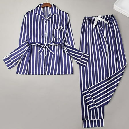 

DanceeMangoo Women Sleepwear Spring summer Pajamas Set Fake Silk Print Sweet Women Pijama Set Girl Waist Long Pant Silk Pajamas Sets