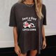 thumbnail image 2 of Moda mujer Casual cuello redondo manga corta impreso Tops camiseta señoras blusa suelta Pompotops hkajfhjk458357, 2 of 7