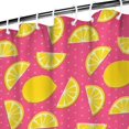 thumbnail image 3 of Yellow Lemon Fruit Slices Pink Pattern Shower Curtain 72"x72" ,Bathroom Decorative Shower Curtains Set with 12 Hooks,Modern Waterproof Washable Shower Curtain, 3 of 6