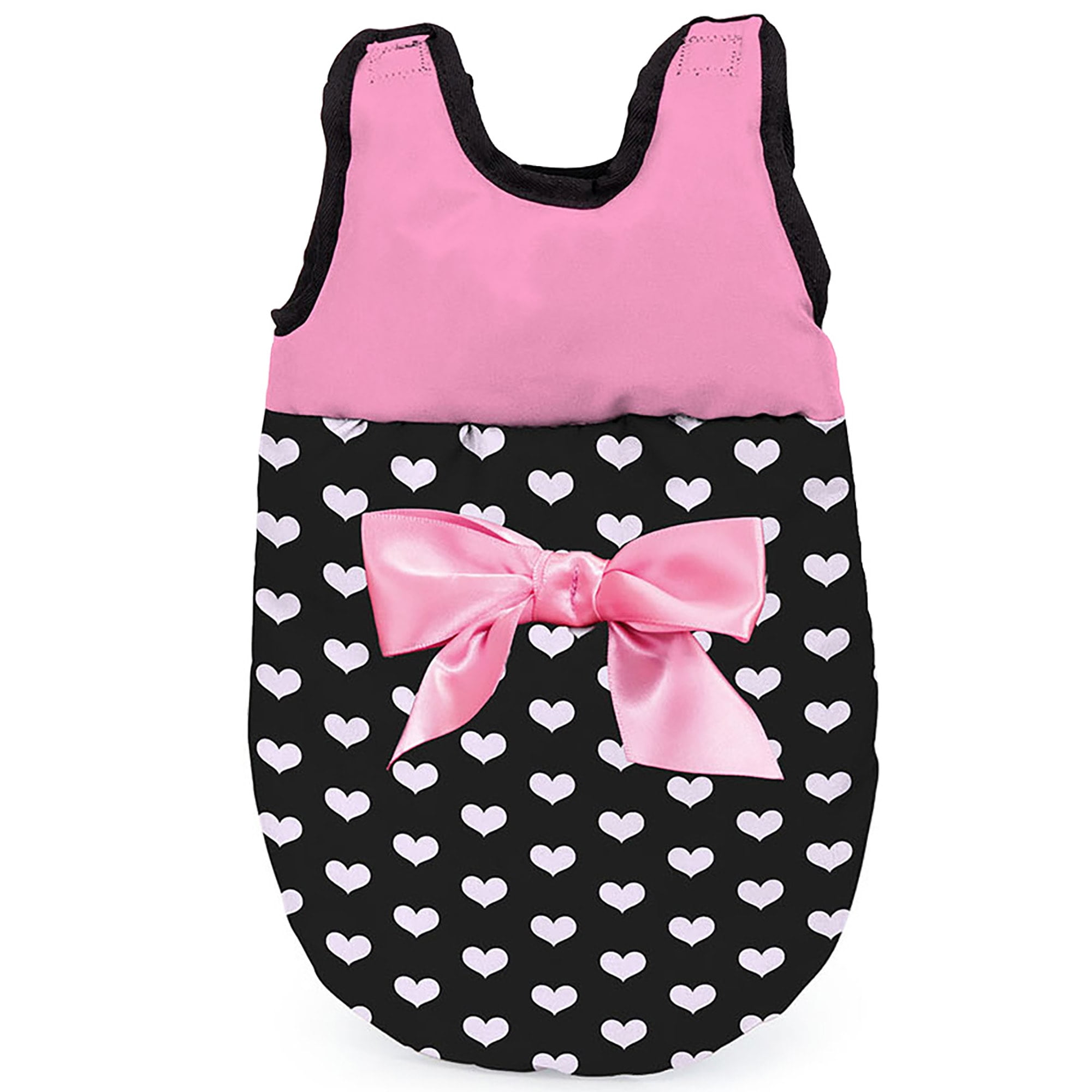 Bayer Design Dolls: Xeo Mega 10 Piece Set - Black, Pink, Hearts - Pram, Bed, Handbag, Feeding & Care Accessories For Dolls Up to 18", Toy, Kids Age 3+