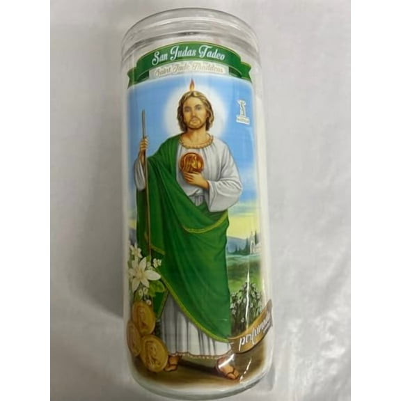 Saint Jude (San Judas Tadeo) 14 Day Scented White Candle in Glass