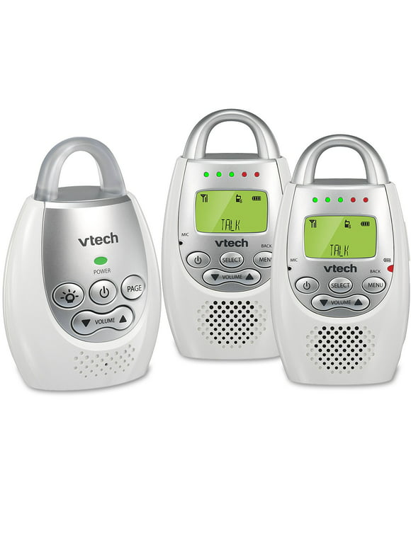VTech DM221-2 Audio Baby Monitor with up to 1,000 ft of Range, Vibrating Sound-Alert, Talk Back Intercom, Night Light Loop & Two Parent Units