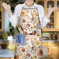 thumbnail image 6 of Pioneer Flower Floral Print Pattern Apron-Garden Aprons for Women with Pockets-Cotton Linen Waterproof Kitchen Cooking Gardening Aprons Adjustable for Kitchen,Cooking,BBQ and Salon 33x27 Inch, 6 of 7