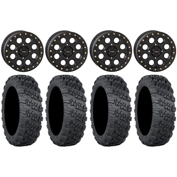 System 3 SB-7 15" Wheels Black (5 2) 33" Versa Cross V3 Tires Polaris RZR XP 1000 / PRO XP / Ranger XP 900/1000