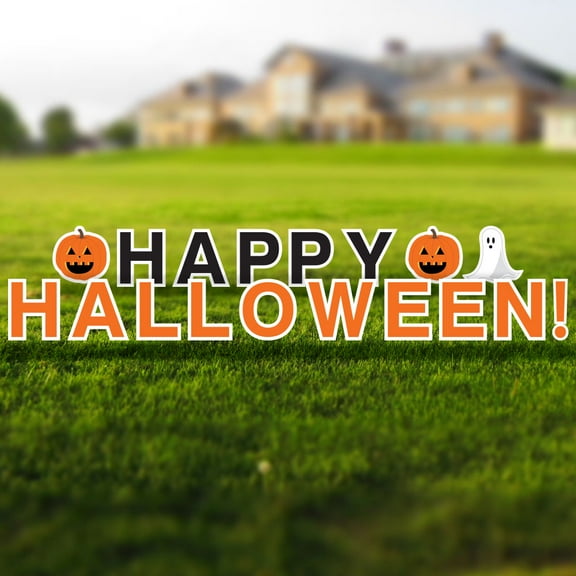 Vispronet Happy Halloween Sign, 18in Yard Letters with Stakes