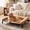 with Brown Bolster Cushion Mat, variant on Elevated Dog Bed with Removable Bolster Cushion Mat, Raised Pet Cot for Extra Large Sized Dogs with Breathable & Washable Mesh, Indoor & Outdoor Pet Hammock with Skid-Resistant Feet.