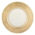 thumbnail image 1 of 13" Hand Crafted Gold Glass Authentic Leaf Round Charger Plate, 1 of 1