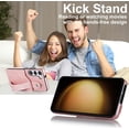 thumbnail image 4 of Design for Samsung Galaxy S23 5G Phone Case with Screen Protector Adjustable Wrist Strap Kickstand Credit Card Slot Slim Shockproof Hybrid Rugged Protective Cover for Women Men 6.1 inch Rose gold, 4 of 14