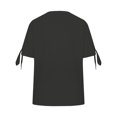 thumbnail image 5 of Sweet Home Farm V Neck T Shirts for Women Spring/Summer Tie Button Side Sleeve Fork Loose Casual Short Shirt Short Sleeve Shirts for Women Dark Gray, 5 of 5