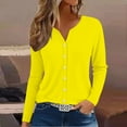 thumbnail image 2 of MESSIYO 3/4 sleeve cardigan for women Knit Shrugs Sweater Cardigan Sweater open front cardigan for women Summer Tops 2025 V Neck Print Shirts Casual Button Down Blouses Yellow XL, 2 of 6