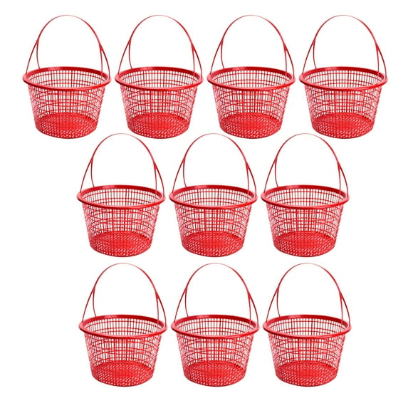 Cesta de frutas de 10 piezas Cesta de recolección de frutas Pequeños compras de canasta de compras de fresa con mango