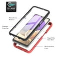 thumbnail image 3 of Dteck Samsung Galaxy A32 5G Case with Built-in Screen Protector, 2 in 1 Rugged Shockproof Case Full Body Protection Transparent Clear PC Back Cover Support Wireless Charging, Red, 3 of 7