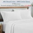 thumbnail image 4 of California Design Den 800 Thread Count Standard Pillow Cases, 100% Cotton Sateen, Heirloom Soft Smooth & Thick, Fits Standard or Queen Pillows - Bright White, 4 of 9