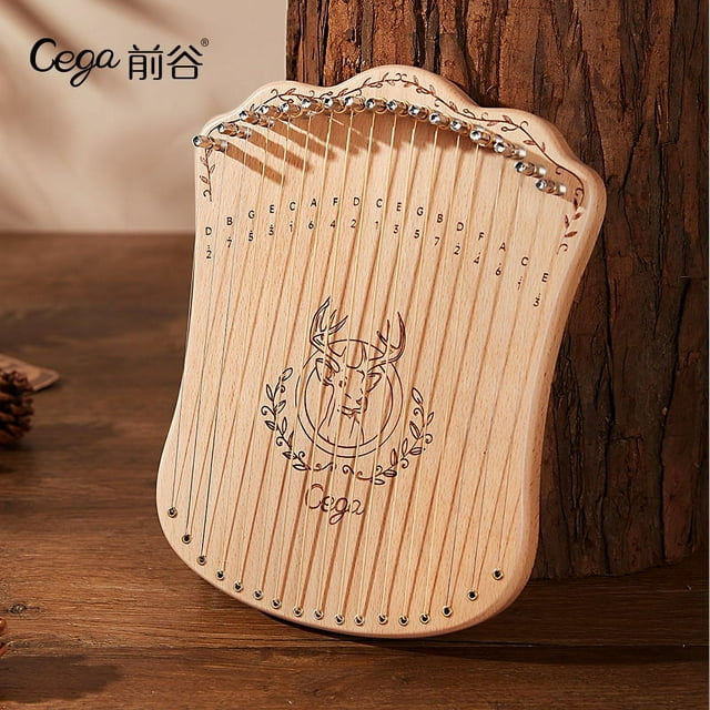 Yeacher 17 String Lyre Harp Portable Solid Beech Wood Harp String Musical Instrument with Tuning Wrench Picks for Beginners Kids Adults