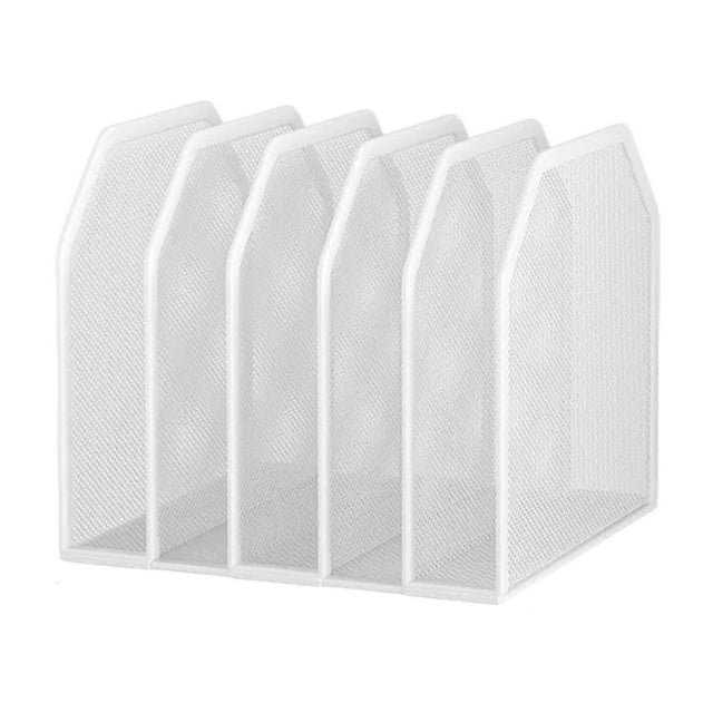 GUOOL Desk File Organizer Metal Detachable File Folder for Classroom School Office White