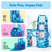 PicassoTiles Mini Magnetic Tiles for Kids – 71PCS STEM Construction Building Blocks Travel Toy Set