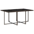 thumbnail image 2 of vidaXL 11 Piece Garden Dining Set with Cushions Brown Poly Rattan, 2 of 4