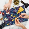 thumbnail image 4 of Modern Cutting Board, Watercolor Style Effect Hand Drawn Repeating Mosaic Inspired Pattern, Decorative Tempered Glass Cutting and Serving Board, Large Size, Blue Pale Blue and Pink, by Ambesonne, 4 of 5