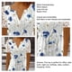 thumbnail image 3 of Mujeres floral Encaje blusa manga corta elegante plisado botón frente camiseta para el verano, 3 of 4