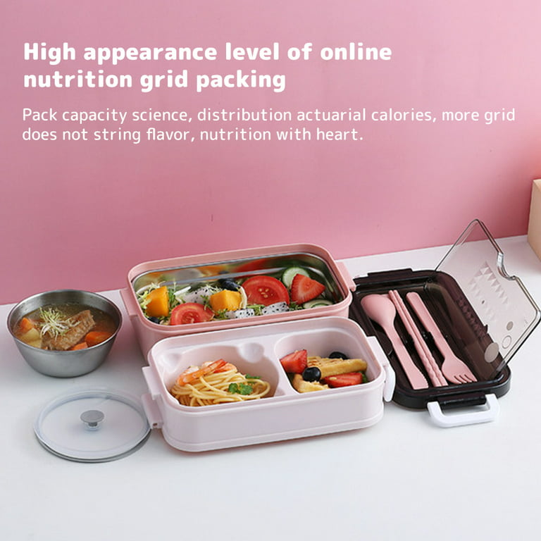 Stackable Bento Box Microwave Lunch Box 3 Layers All-in-One Lunch  Containers with Cutlery Set Multiple Grid for Adults & Kids - AliExpress