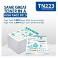 thumbnail image 3 of TN223 BK/C/M/Y Toner Cartridge 4 Pack Replacement for TN223BK, TN223C, TN223M, TN223Y 4-Color Toner Cartridge Set, Black Cyan Magenta & Yellow, TN2234PK, 3 of 7