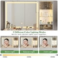 thumbnail image 5 of wanan 41" Vanity Desk with Power Outlet, Makeup Vanity with Mirror and Lights, 3 Lighting Modes, White Vanity Table with Glass Top, LED Glass Cabinet and Jewelry Storage, 5 of 9