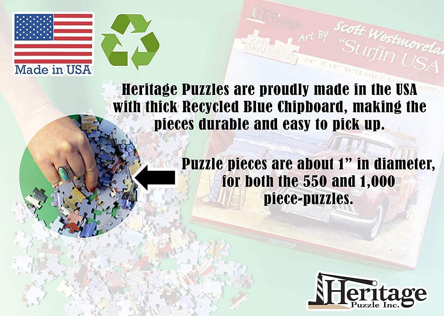 Heritage Puzzle Coastal Sunrise by Peter Doran Jigsaw Puzzle 1000 Pieces - Beach Puzzles for Adults 1000 Piece Jigsaw Puzzle Beach - Ocean Puzzles for Adults 1000 Piece - Beach Theme Jigsaw Puzzles