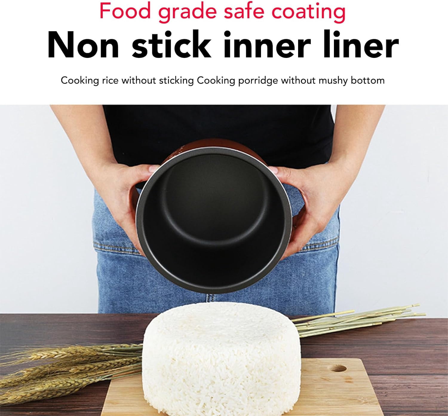 1.2L Portable Rice Cooker with Non-Stick Pot, 24H Timer & Temp Control for Camping Travel Car