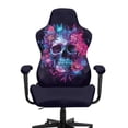 thumbnail image 3 of Whosucclay Skull Daisy Flower Print Gaming Chair Cover with Armrests Elastic Breathable Computer Chair Slipcover Washable for Scratch & Stain Protection Office Chairs Covers, 3 of 8