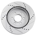 thumbnail image 4 of TRQ Rear Performance Brake Rotors Set Premium G-Coated Cross Drilled & Slotted Fits Select 2004-2009 Cadillac SRX, 4 of 6