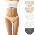 thumbnail image 2 of GEWSEY 5 Pack Women's Cotton Bikini Panties High-Cut Full Coverage Stretch Cool Underwear for Women (Grey, XL), 2 of 9