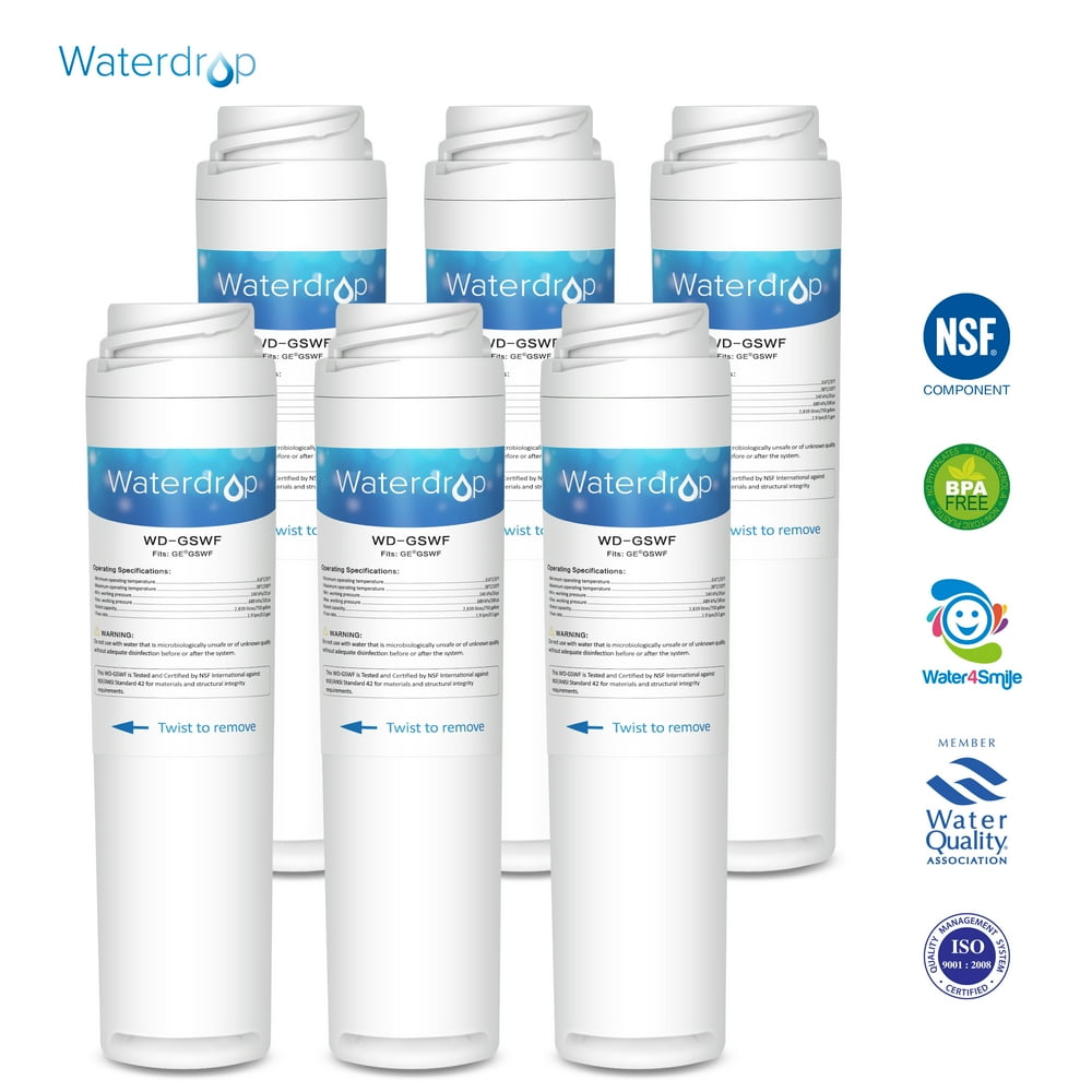 6 Pack Waterdrop Brand GSWF Replacement for GE GSWF Refrigerator Water