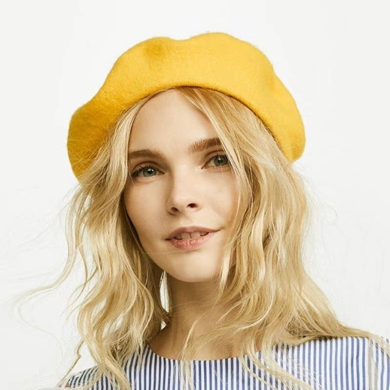 yawindya - Hommes Femmes Style Français Classique Solide Couleur Laine