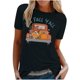 thumbnail image 2 of Fiudx Ropa de Mujer Camiseta de Manga Corta con Estampado de Cuello Redondo Informal de Verano para Mujer, 2 of 4