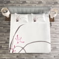 thumbnail image 4 of Ambesonne Art Quilted Bedspread Set 3 Pcs, Traditional Ink Orchid, King Size, Brown and Pink, 4 of 4